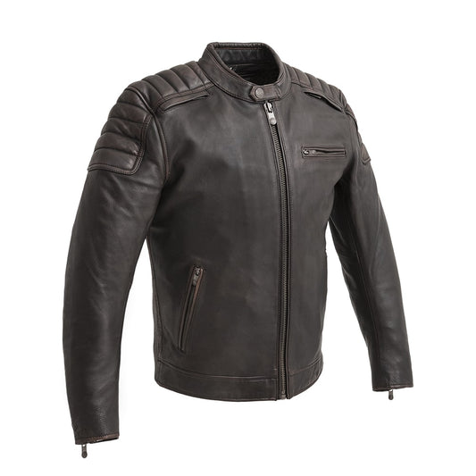 Crusader Men's Motorcycle Leather Jacket - Tressivo