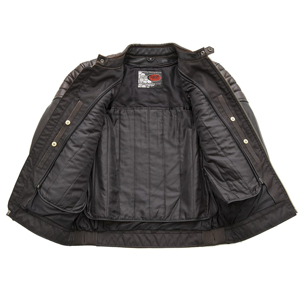 Crusader Men's Motorcycle Leather Jacket - Tressivo