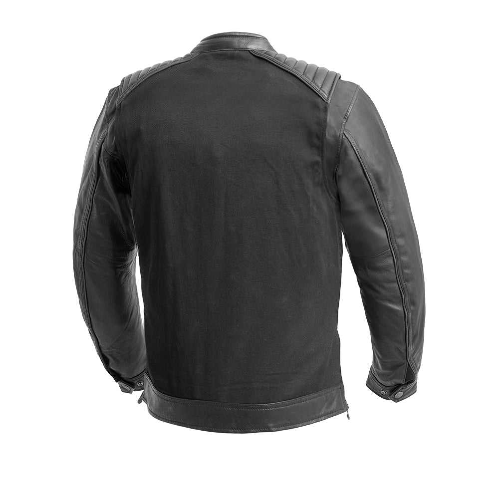 Tressivo-Daredevil Men's Motorcycle Twill/Leather Jacket - Tressivo