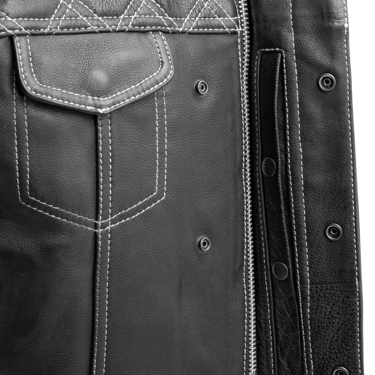 Tressivo-Downside Men's Motorcycle Leather Vest - Tressivo
