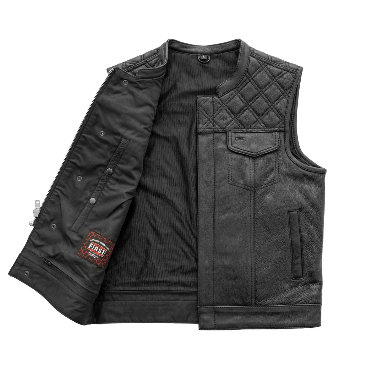 Tressivo-Downside Men's Motorcycle Leather Vest - Tressivo