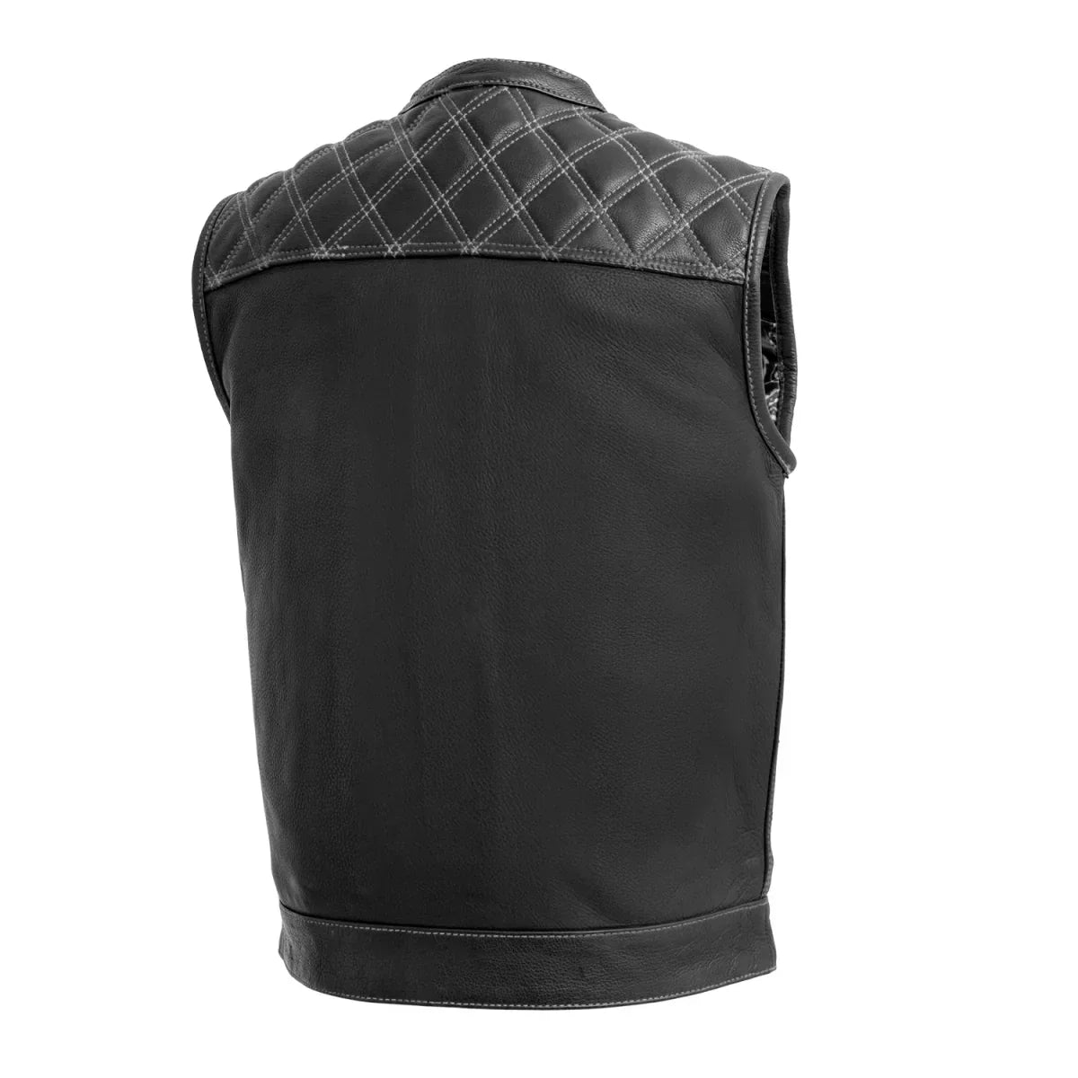 Tressivo-Downside Men's Motorcycle Leather Vest - Tressivo