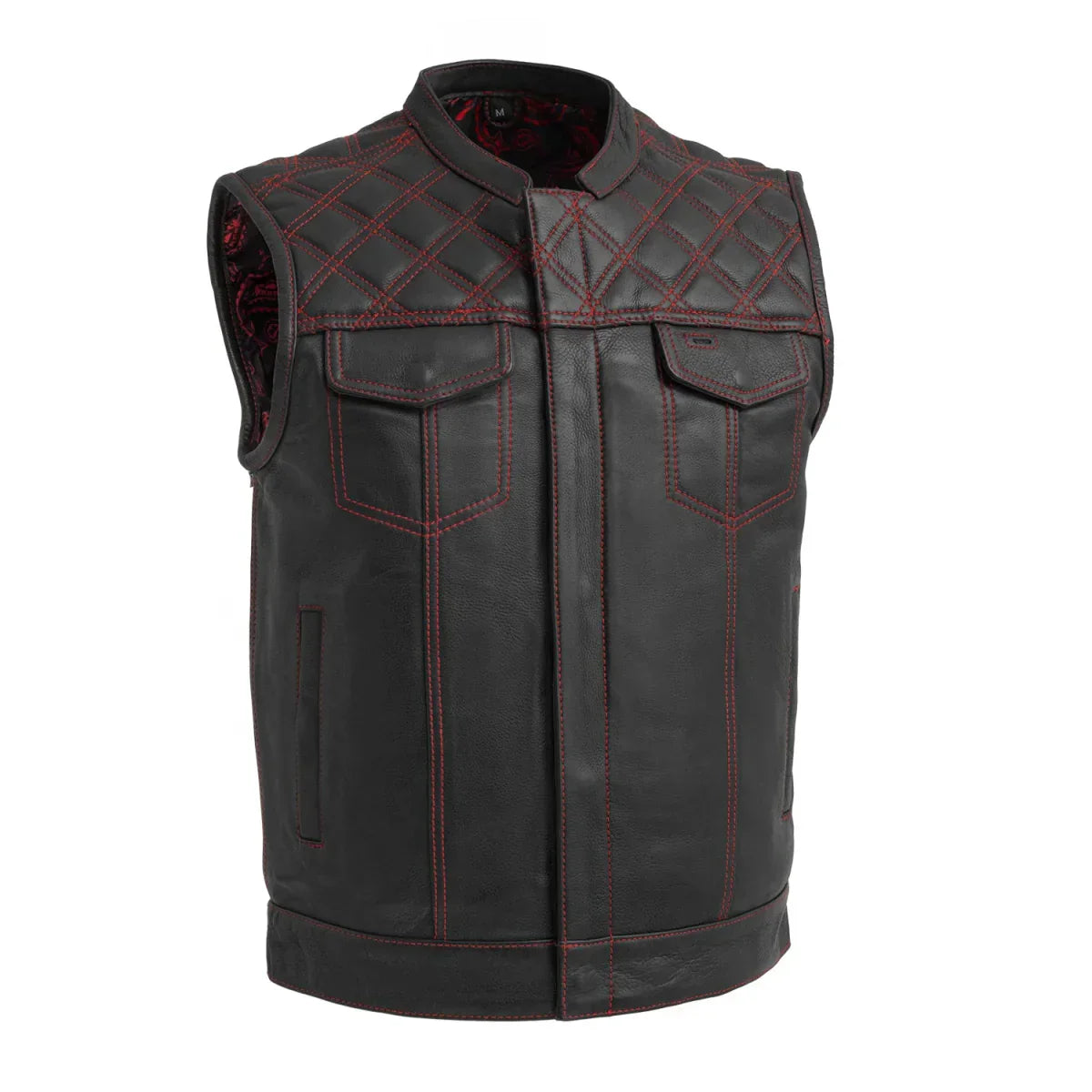 Tressivo-Downside Men's Motorcycle Leather Vest - Tressivo