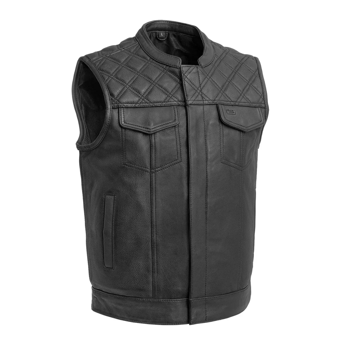 Tressivo-Downside Men's Motorcycle Leather Vest - Tressivo