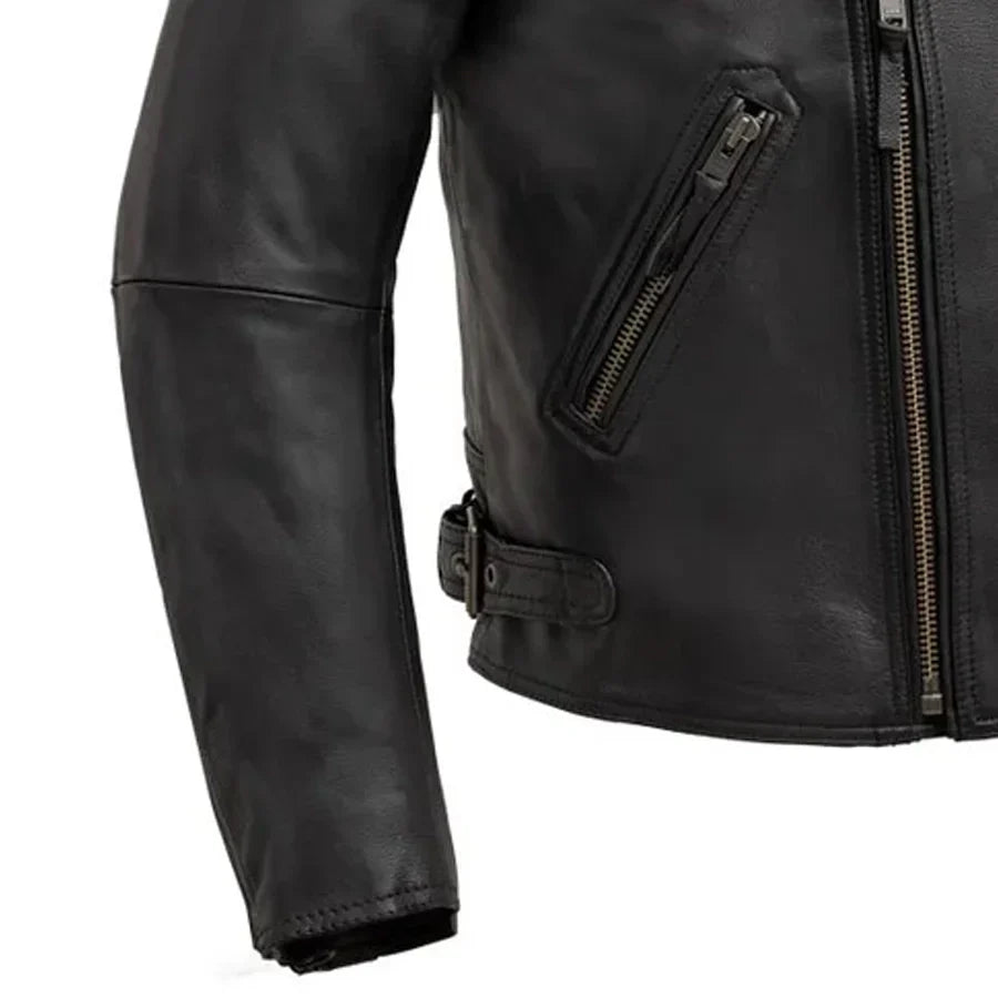 Tressivo-Enforcer Men's Motorcycle Leather Jacket - Tressivo