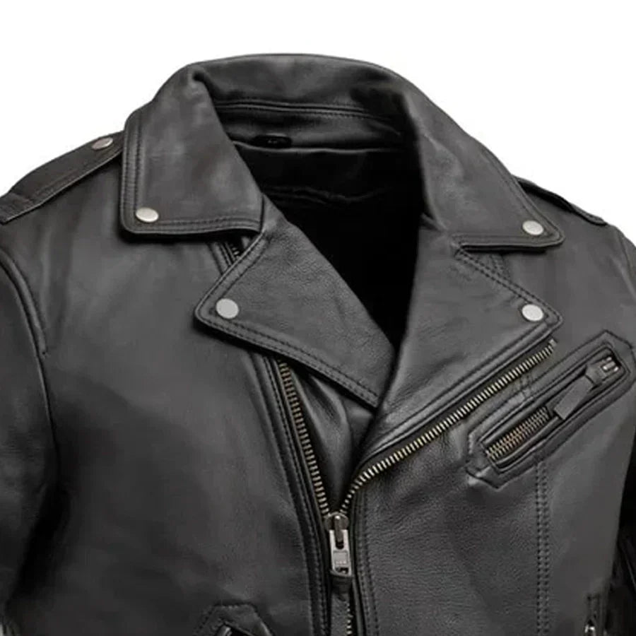 Tressivo-Enforcer Men's Motorcycle Leather Jacket - Tressivo