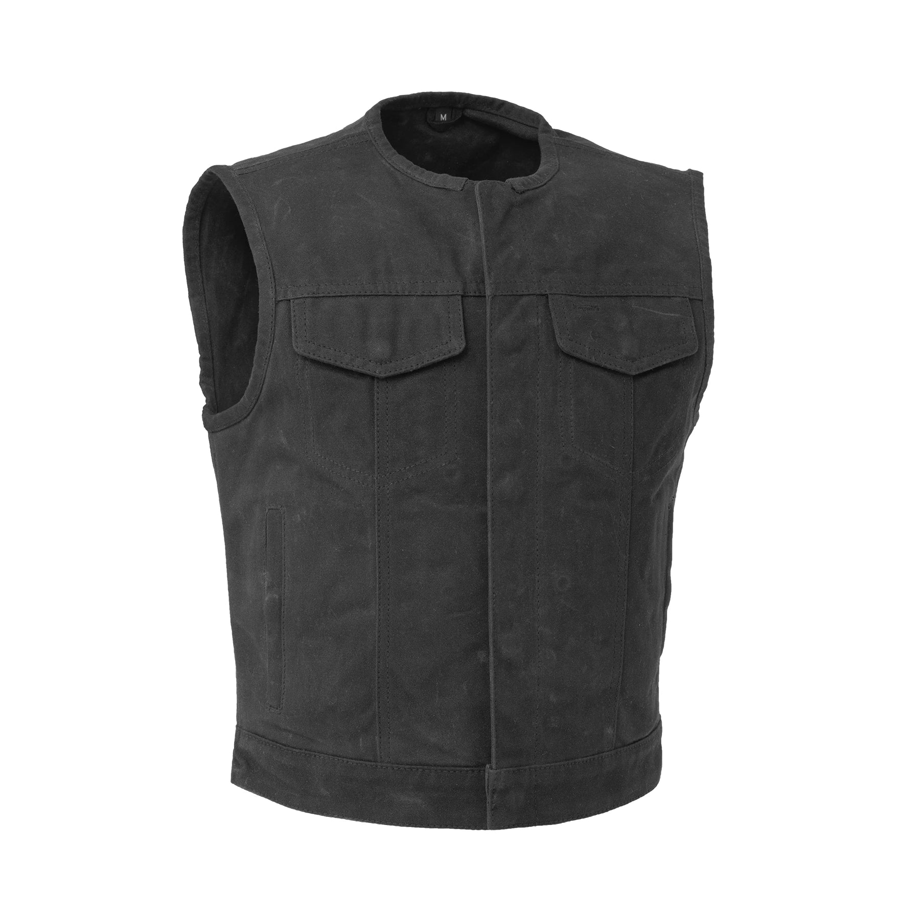 Tressivo-Lowside - Waxed Men's Motorcycle Canvas Vest - Tressivo