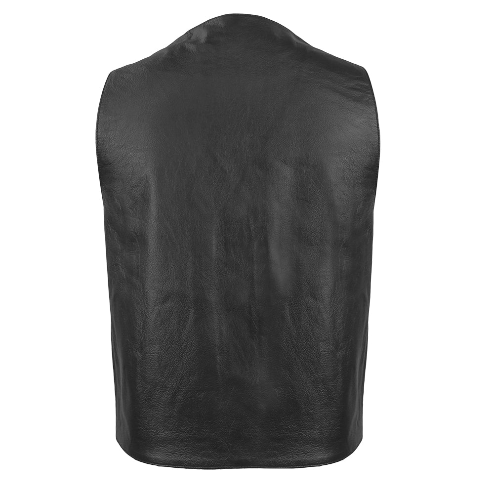 Tressivo-Gun Runner Men's Motorcycle Western Style Leather Vest - Tressivo