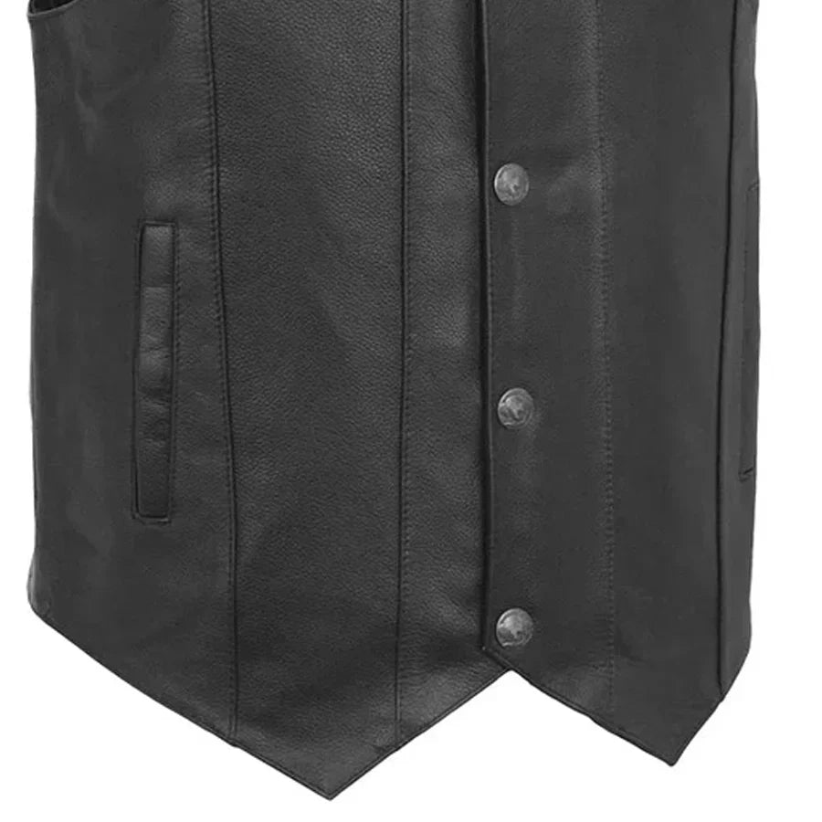 Tressivo-Gun Runner Men's Motorcycle Western Style Leather Vest - Tressivo