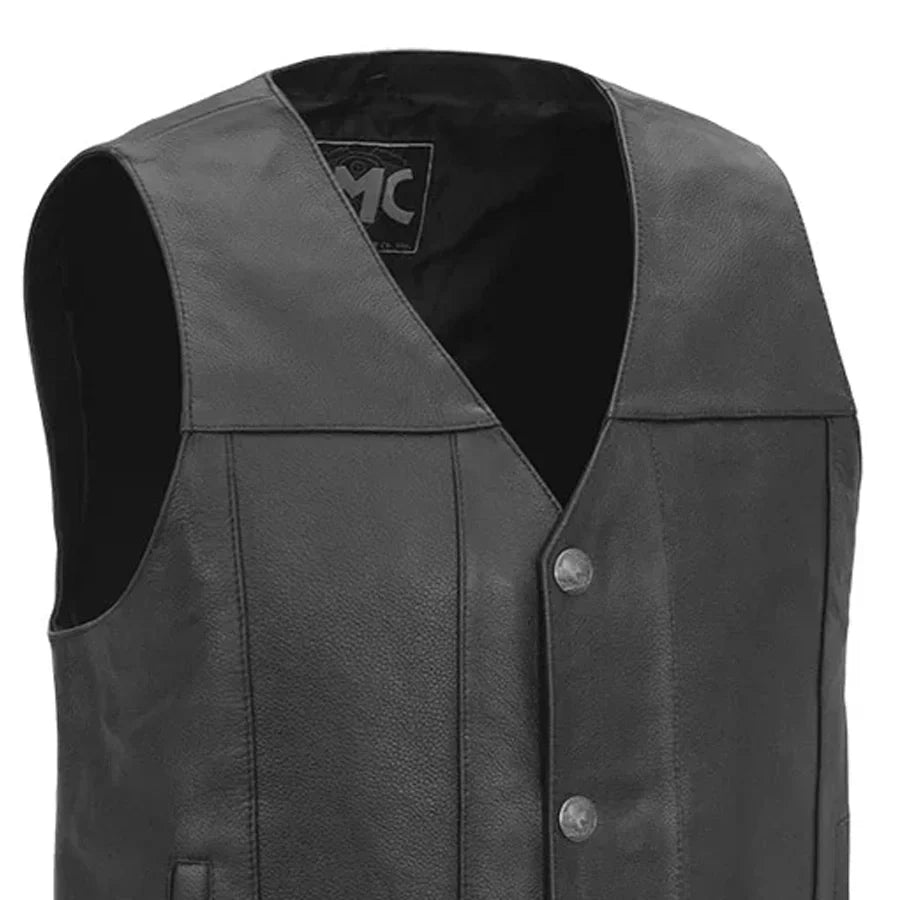 Tressivo-Gun Runner Men's Motorcycle Western Style Leather Vest - Tressivo