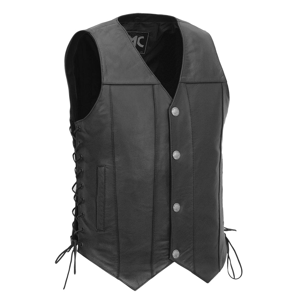 Tressivo-Gun Slinger Men's Motorcycle Western Style Leather Vest - Tressivo