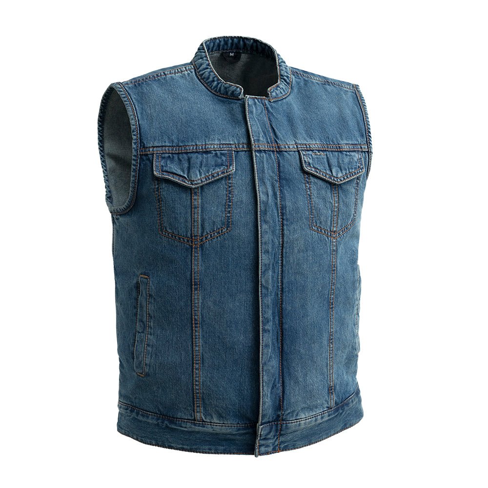 Tressivo-Havoc Men's Denim Motorcycle Vest - Tressivo