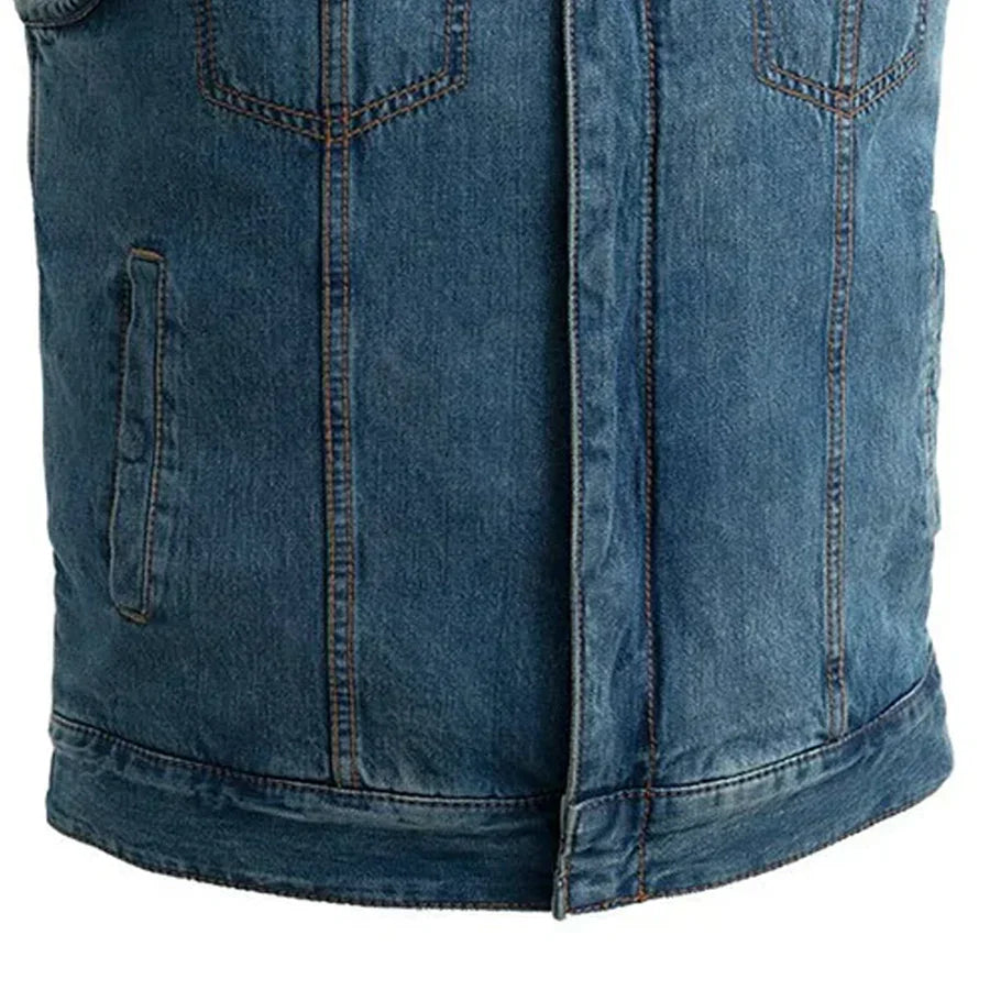 Tressivo-Havoc Men's Denim Motorcycle Vest - Tressivo