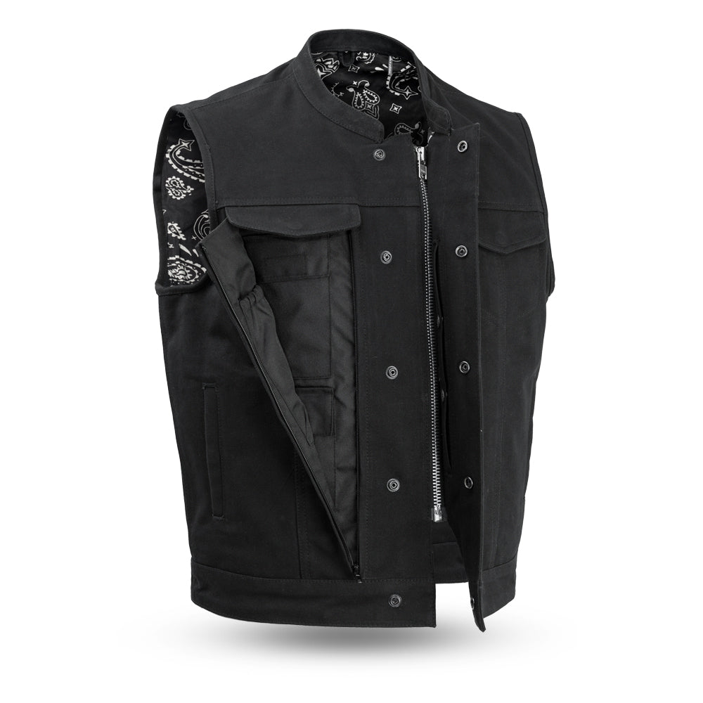 Tressivo-Highland V2 Men's Motorcycle Canvas Vest - Tressivo