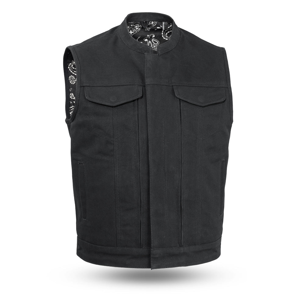 Tressivo-Highland V2 Men's Motorcycle Canvas Vest - Tressivo