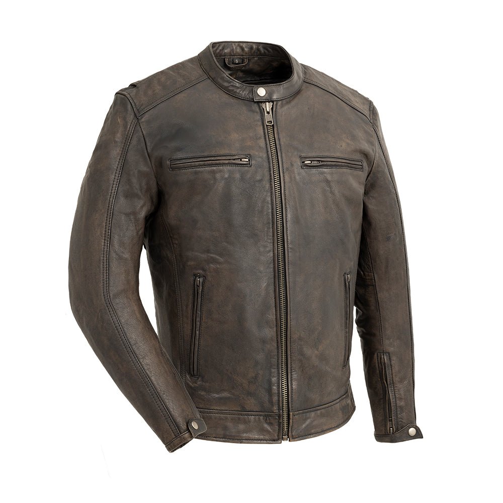 Tressivo-Hipster Men's Motorcycle Leather Jacket - Tressivo