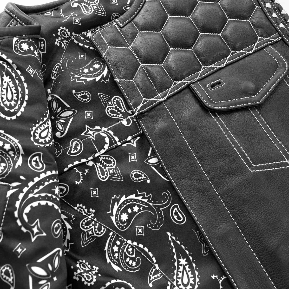 Tressivo-Hornet Men's Club Style Leather Vest - Tressivo