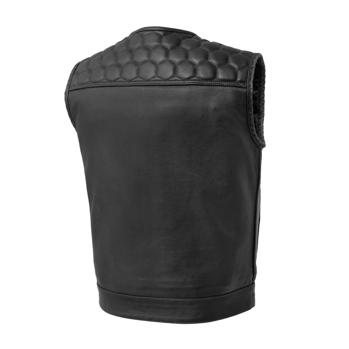Tressivo-Hornet Men's Club Style Leather Vest - Tressivo
