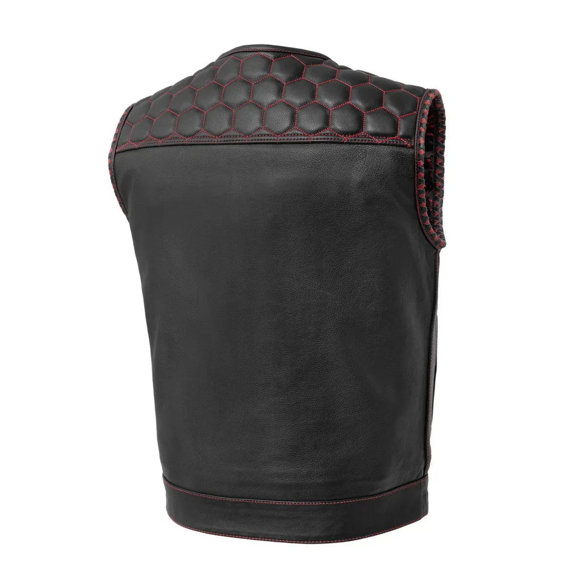 Tressivo-Hornet Men's Club Style Leather Vest - Tressivo