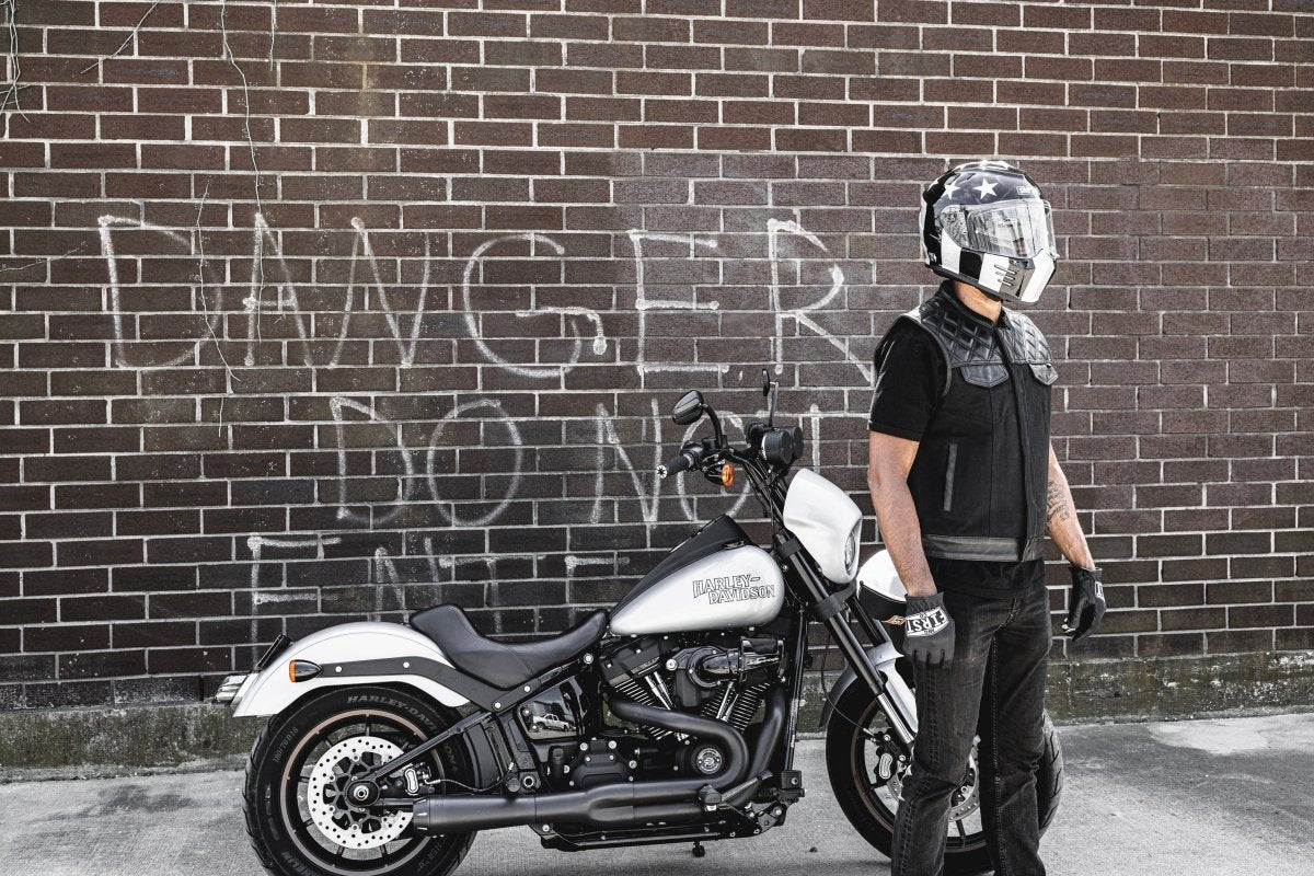 Tressivo-Hunt Club Motorcycle Leather Canvas Vest Black - Tressivo