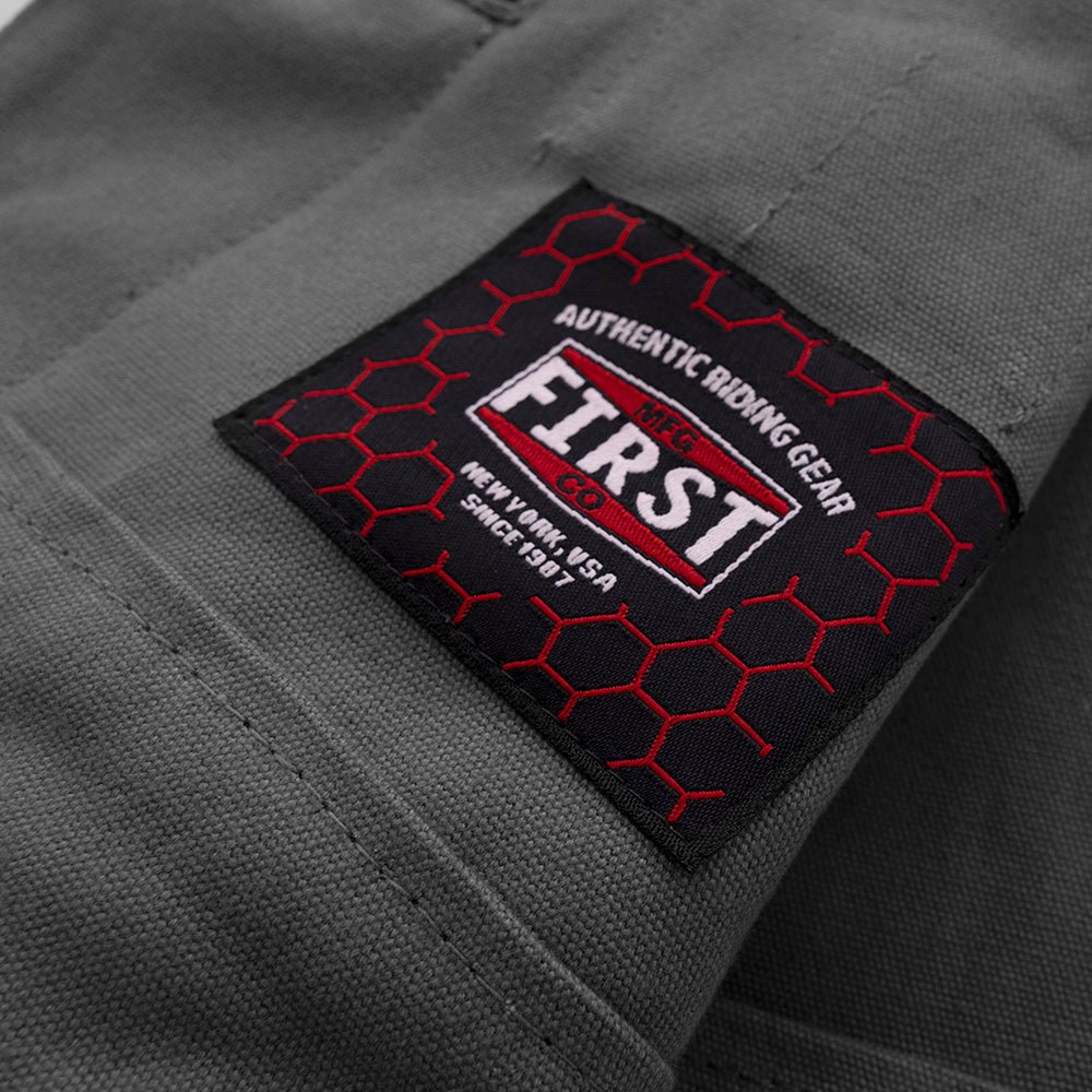 Tressivo-Hunt Club Motorcycle Leather Canvas Vest Grey - Tressivo