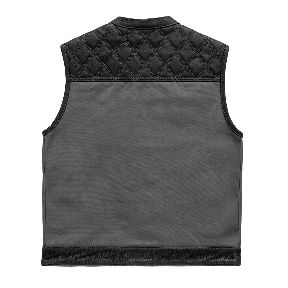 Tressivo-Hunt Club Motorcycle Leather Canvas Vest Grey - Tressivo