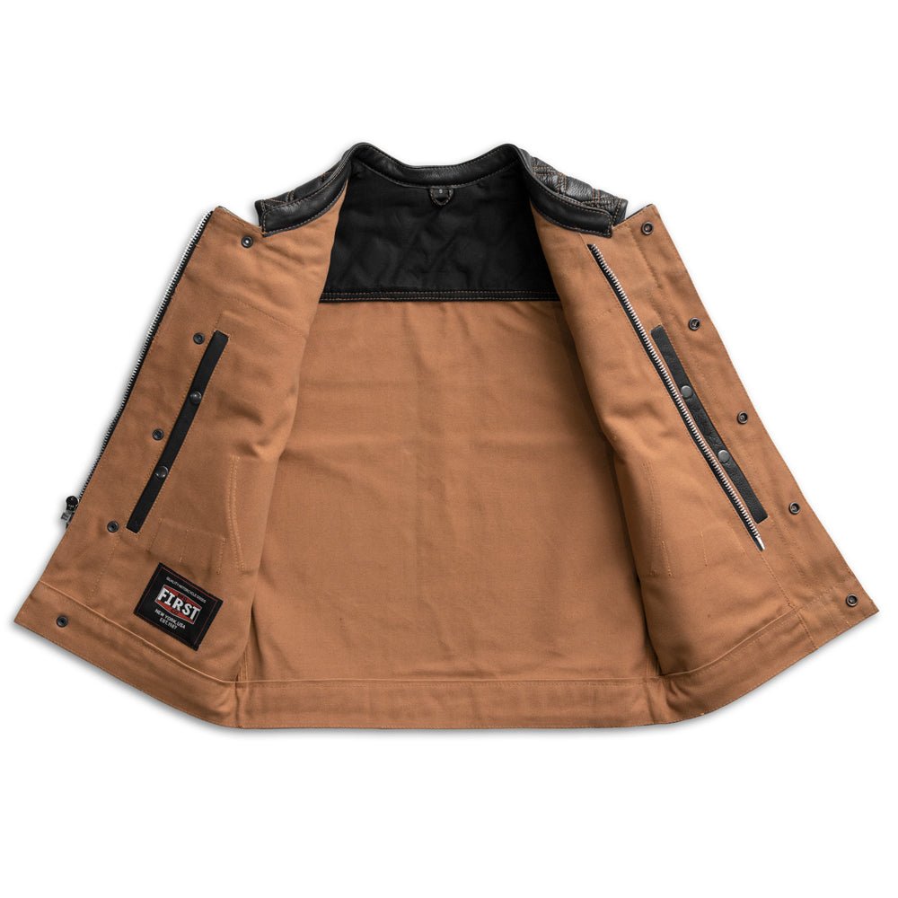Tressivo-Hunt Club Motorcycle Leather Canvas Vest - Tressivo