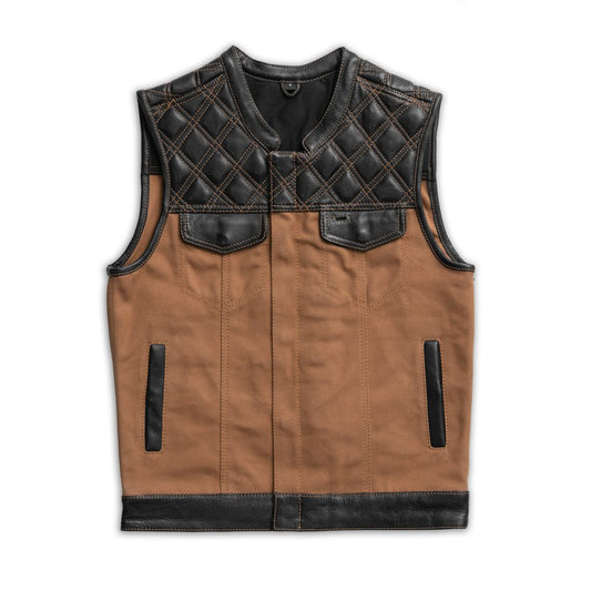 Tressivo-Hunt Club Motorcycle Leather Canvas Vest - Tressivo