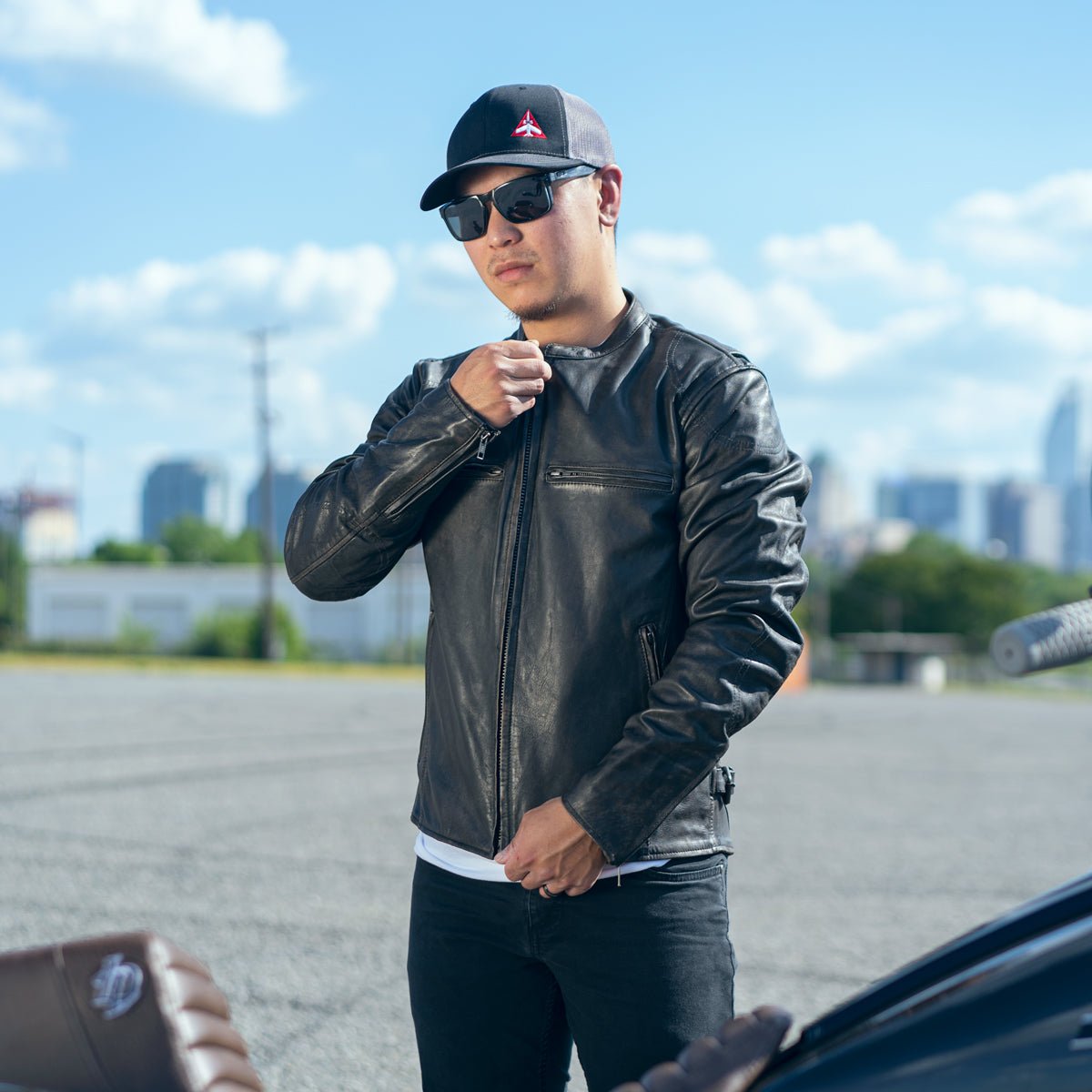 Tressivo-Indy Men's Motorcycle Leather Jacket - Tressivo