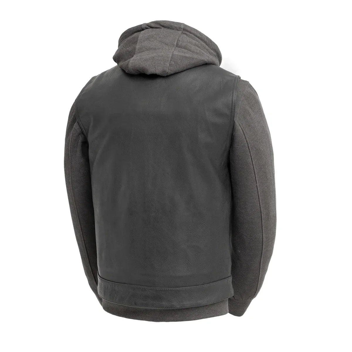 Tressivo-Kent Men's Motorcycle Leather Vest and Hoodie - Tressivo