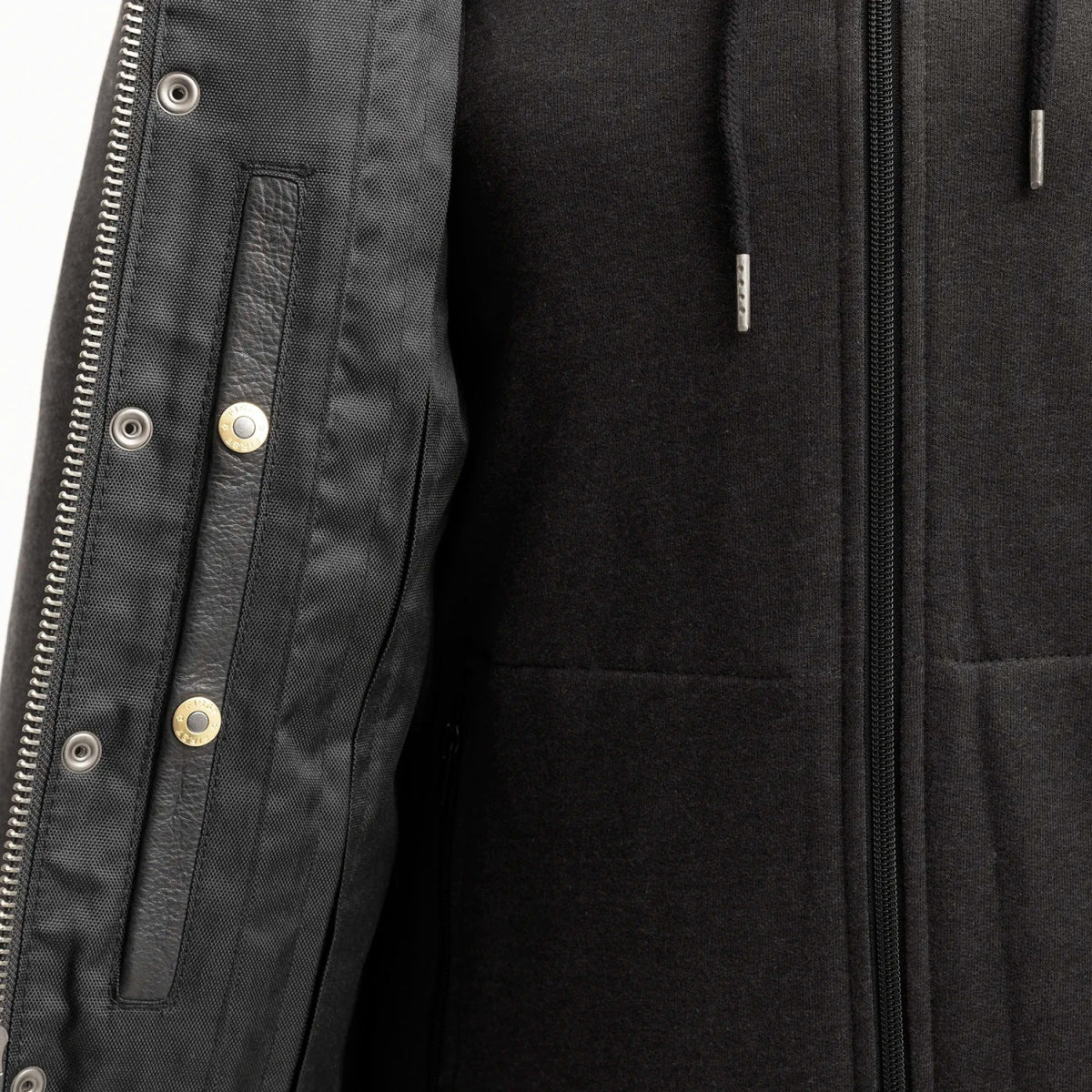 Tressivo-Kent Men's Motorcycle Leather Vest and Hoodie - Tressivo