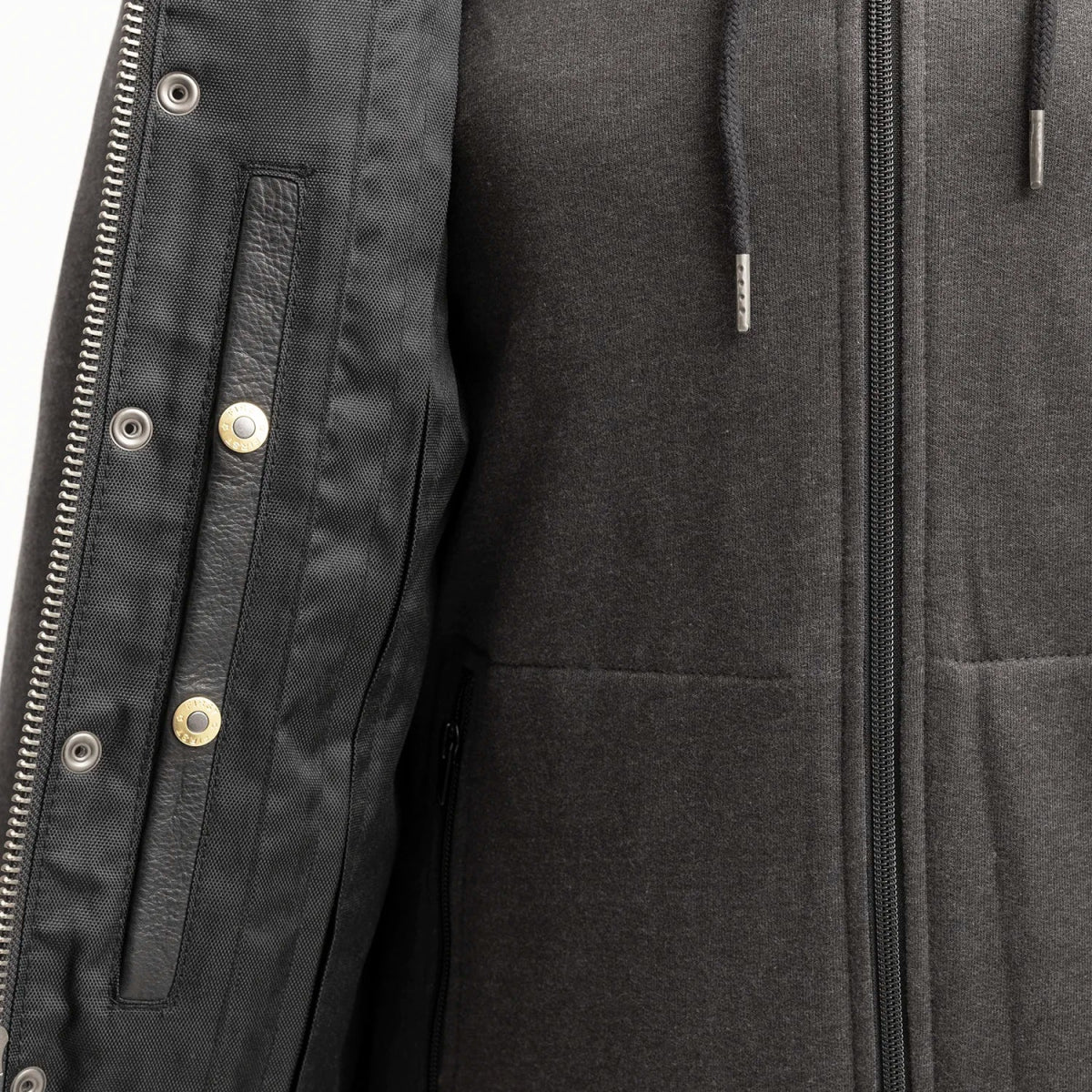 Tressivo-Kent Men's Motorcycle Leather Vest and Hoodie - Tressivo