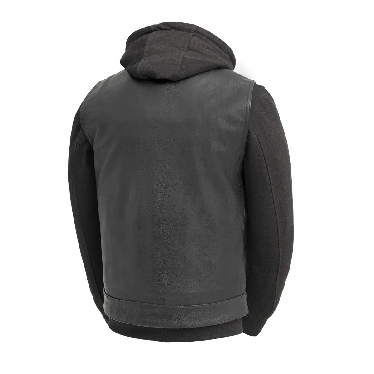 Tressivo-Kent Men's Motorcycle Leather Vest and Hoodie - Tressivo