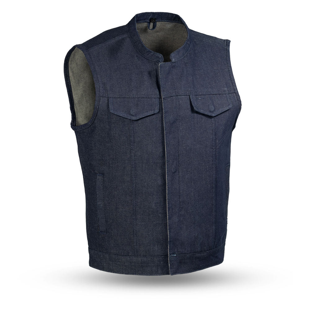 Tressivo-Kershaw Men's Motorcycle Denim Vest - Tressivo