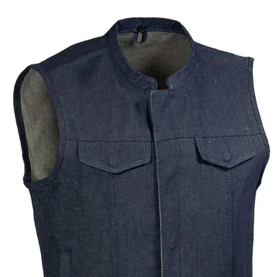 Tressivo-Kershaw Men's Motorcycle Denim Vest - Tressivo