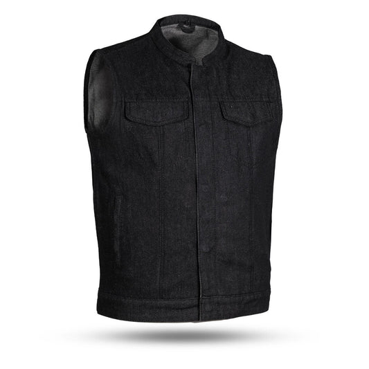 Tressivo-Kershaw Men's Motorcycle Denim Vest - Tressivo