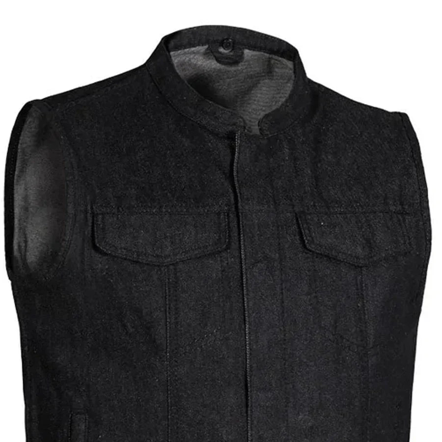Tressivo-Kershaw Men's Motorcycle Denim Vest - Tressivo