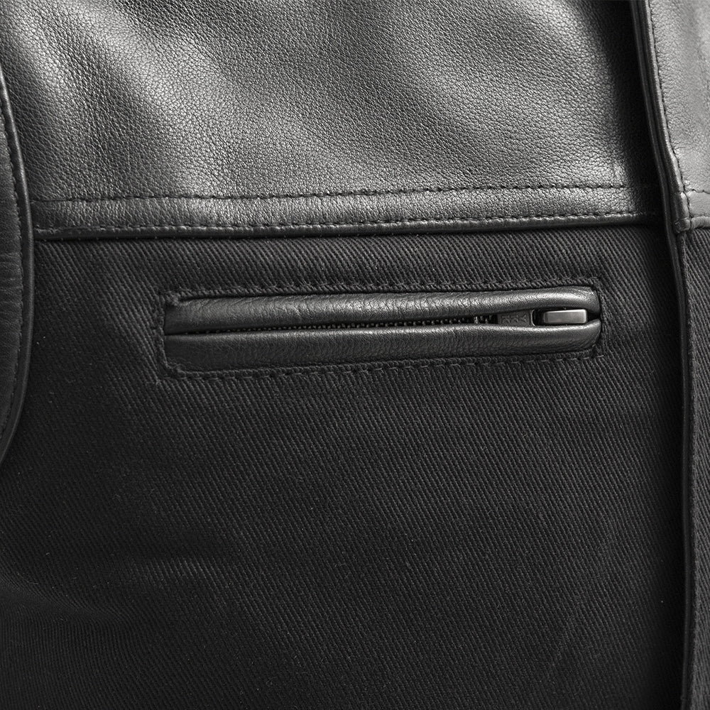 Tressivo-Lowrider Men's Motorcycle Leather/Twill Vest - Tressivo