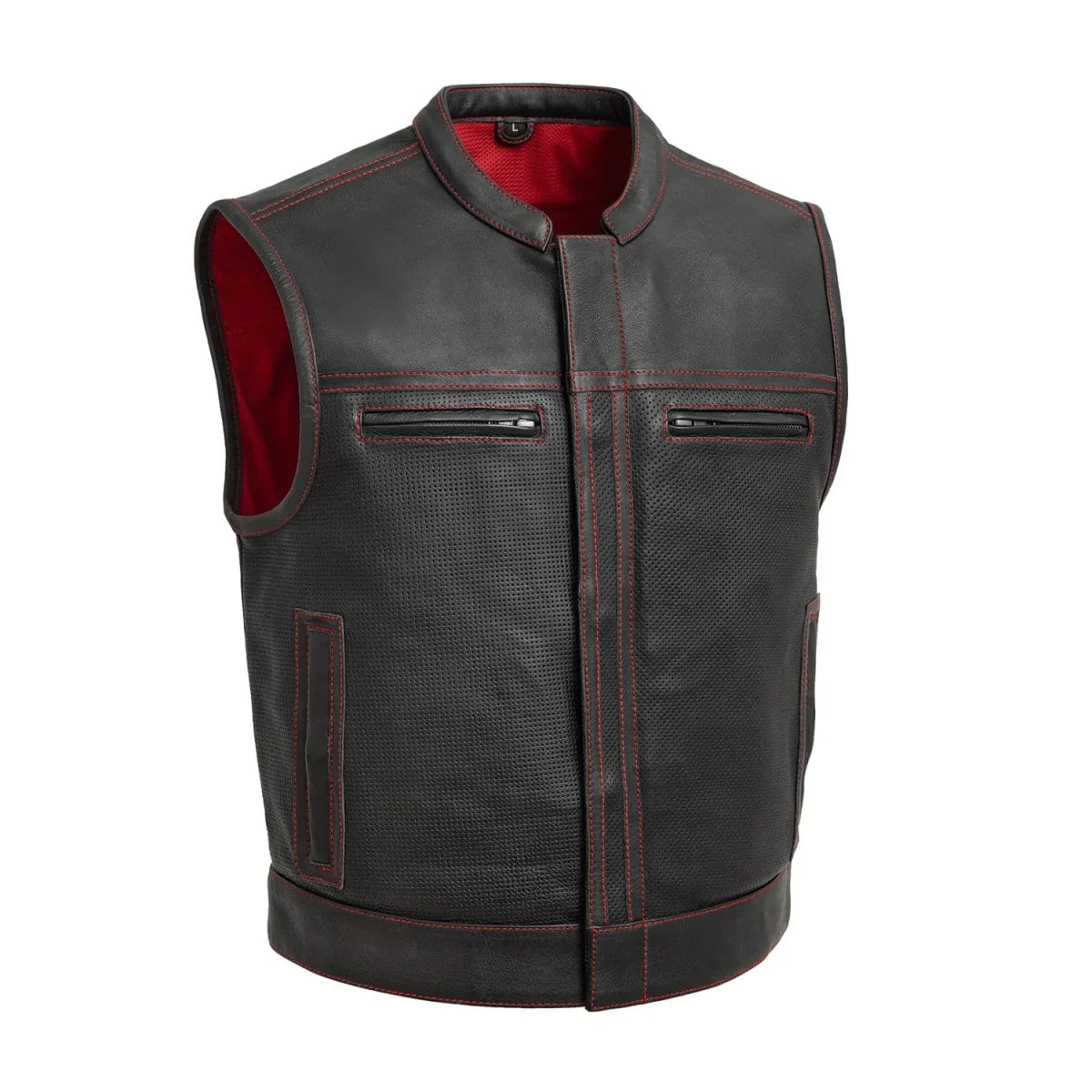 Tressivo-Lowrider Perforated Men's Leather Vest - Tressivo