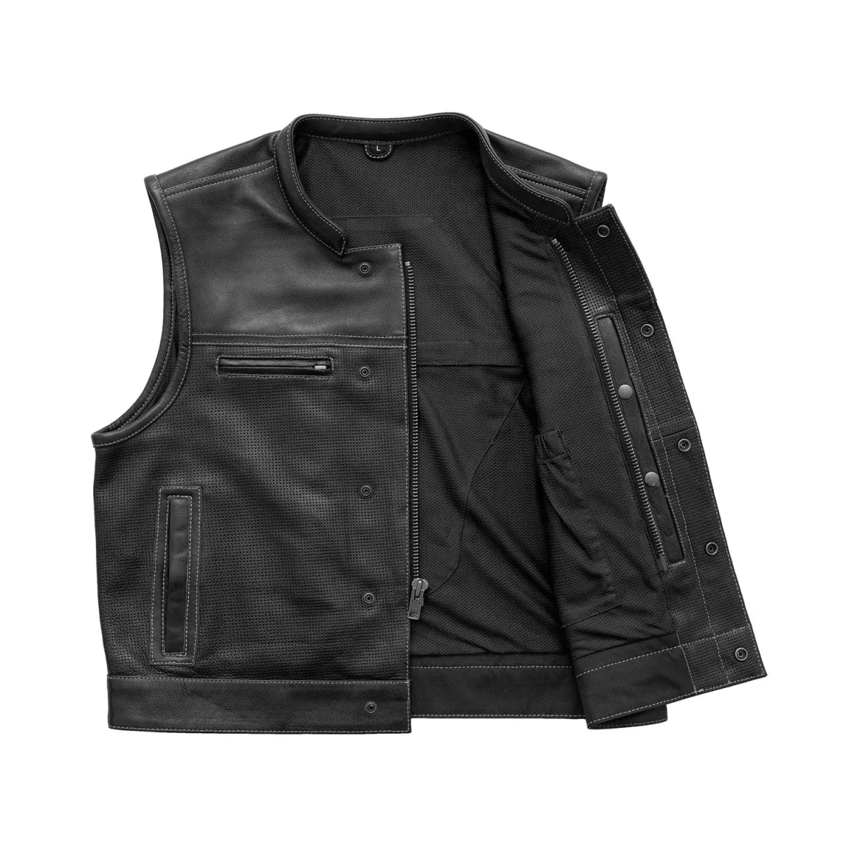Tressivo-Lowrider Perforated Men's Leather Vest - Tressivo