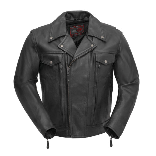 Tressivo-Mastermind Men's Motorcycle Leather Jacket - Tressivo