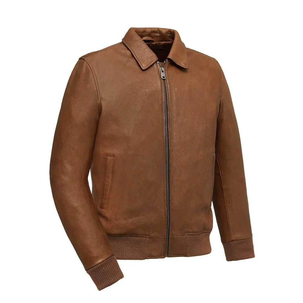 Tressivo-Moto Bomber - Men's Leather Jacket - Tressivo