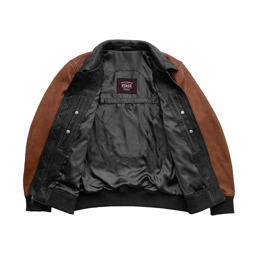 Tressivo-Moto Bomber Two Tone - Men's Leather Jacket - Tressivo
