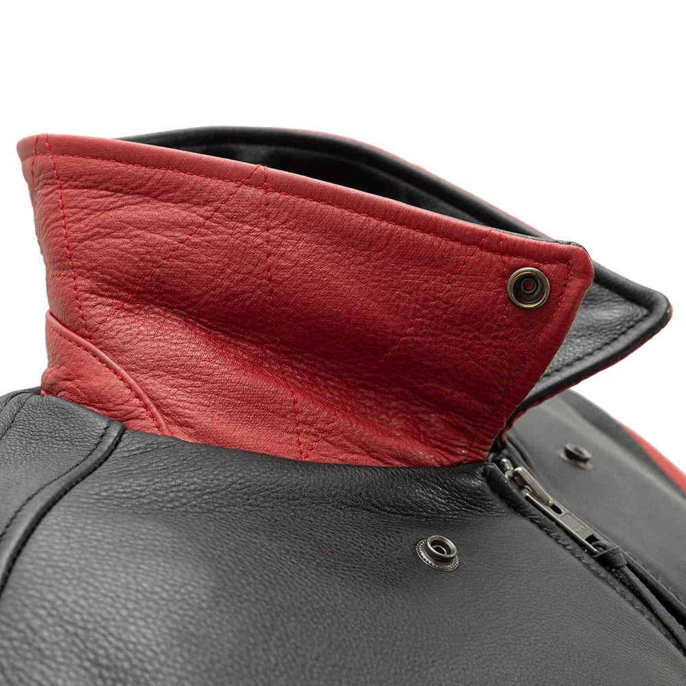 Tressivo-Moto Bomber Two Tone Men's Leather Jacket - Tressivo