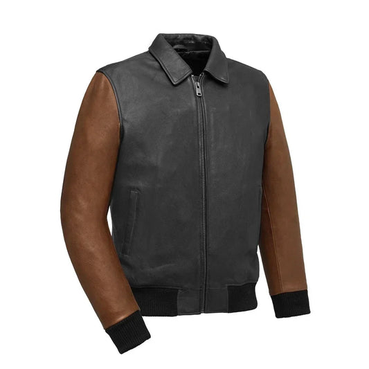 Tressivo-Moto Bomber Two Tone - Men's Leather Jacket - Tressivo