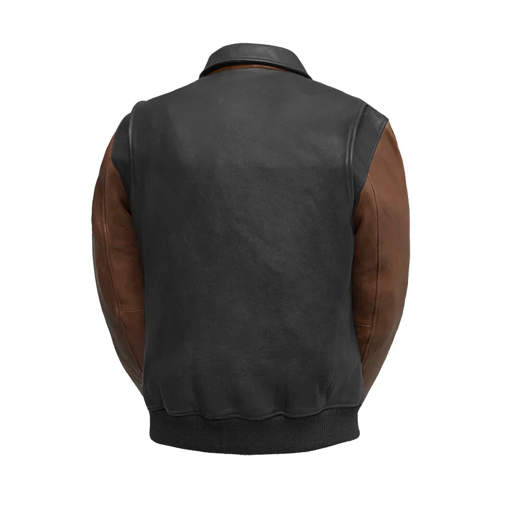 Tressivo-Moto Bomber Two Tone - Men's Leather Jacket - Tressivo