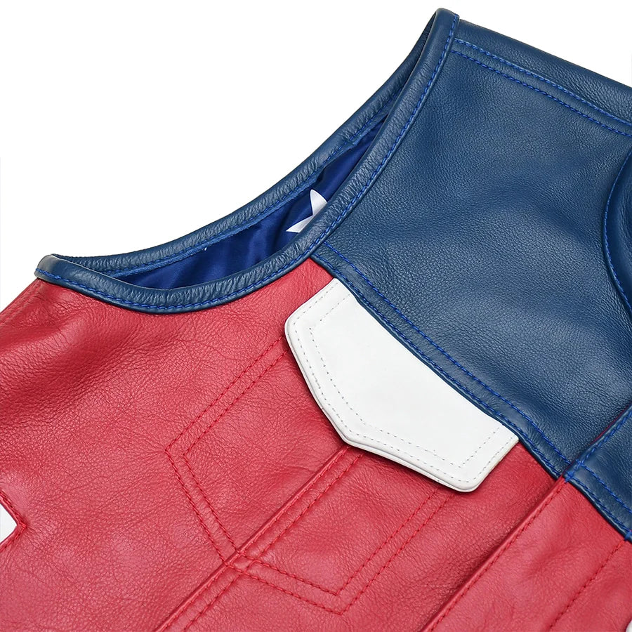Tressivo-Patriot Rebel Men's Motorcycle Leather Vest - Tressivo