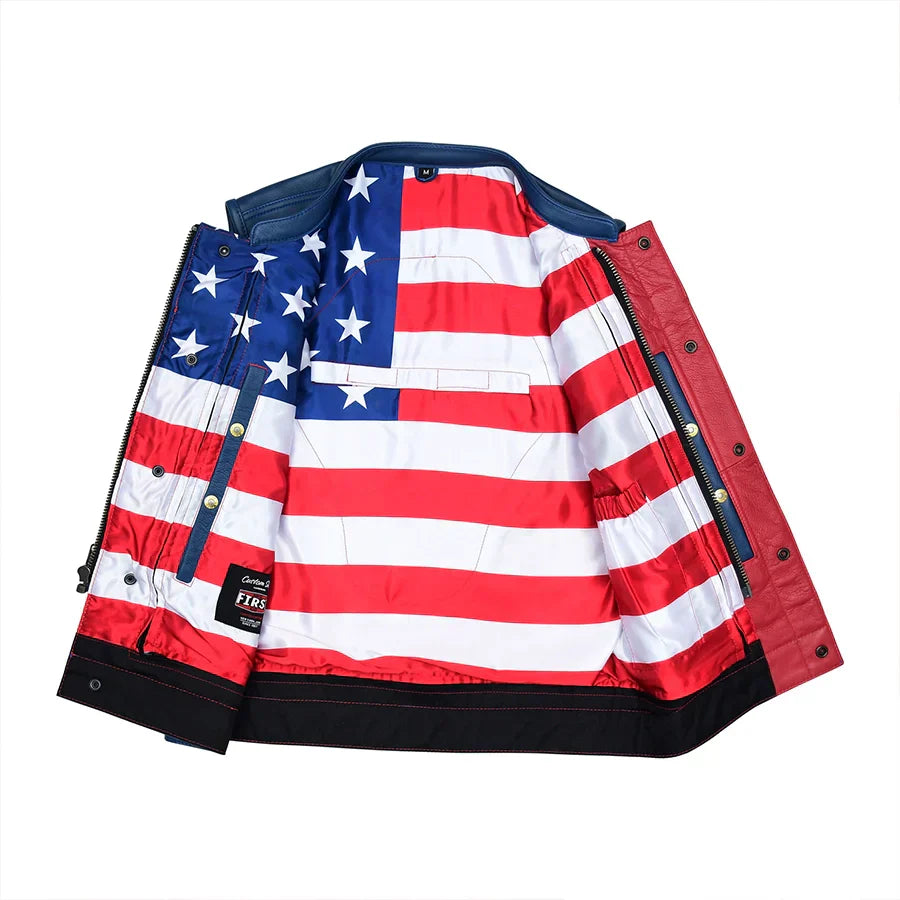 Tressivo-Patriot Rebel Men's Motorcycle Leather Vest - Tressivo