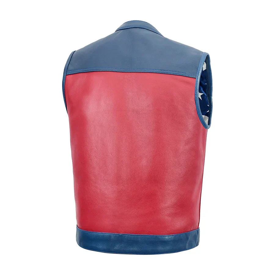 Tressivo-Patriot Rebel Men's Motorcycle Leather Vest - Tressivo