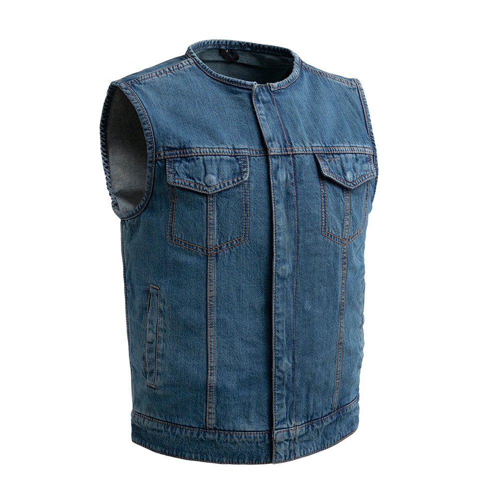 Tressivo-No Limit - Men's Motorcycle Denim Vest - Tressivo